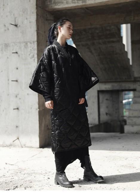 Marigold Shadows coats Satoko V-collar Quilted Coat