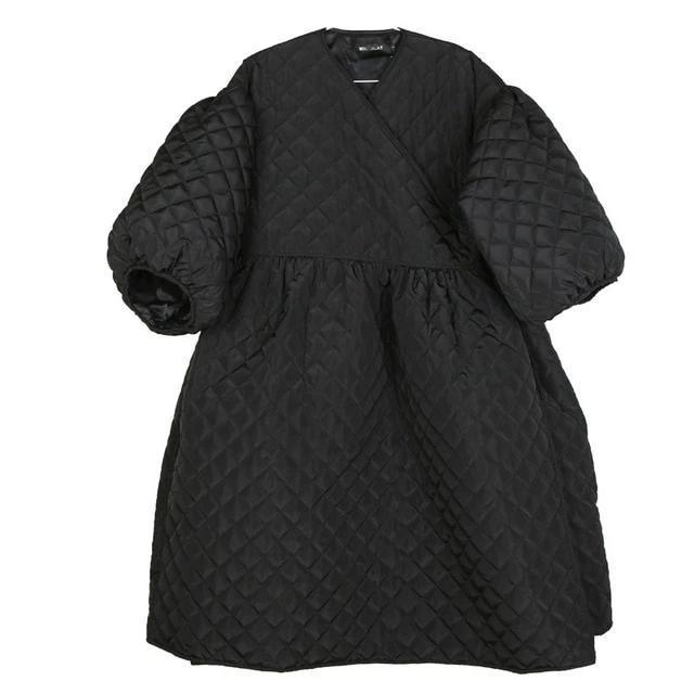 Marigold Shadows coats Sayaka Quilted Lantern Sleeve Coat