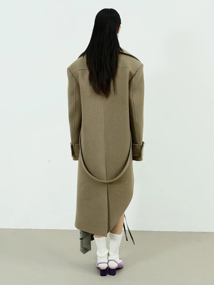 Marigold Shadows Coats Shunta Asymmetric Lapel Coat