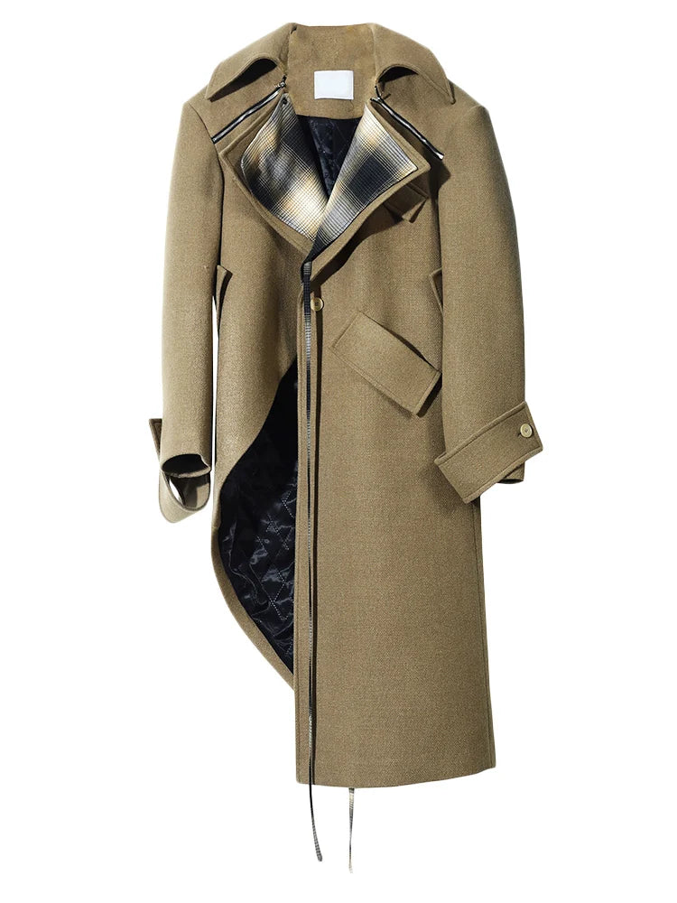 Marigold Shadows Coats Shunta Asymmetric Lapel Coat