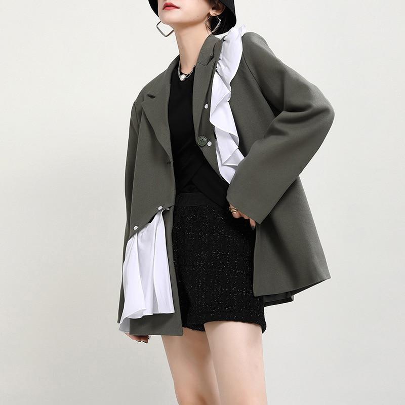 Marigold Shadows coats Tomoni Long Sleeve Irregular Blazer