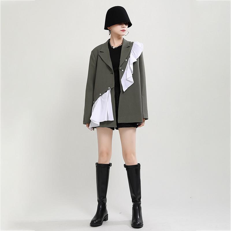 Marigold Shadows coats Tomoni Long Sleeve Irregular Blazer