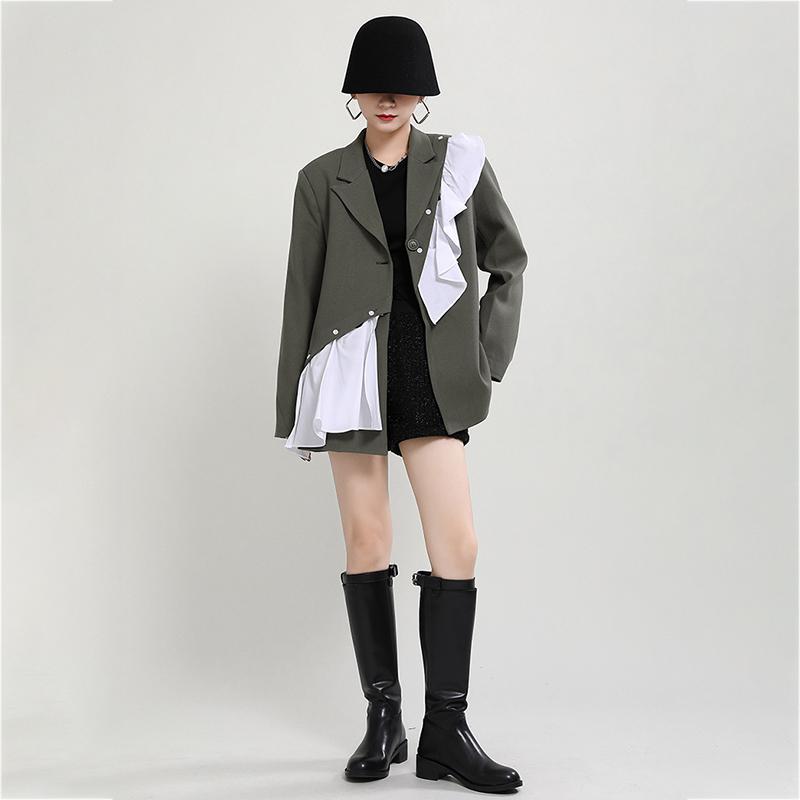 Marigold Shadows coats Tomoni Long Sleeve Irregular Blazer