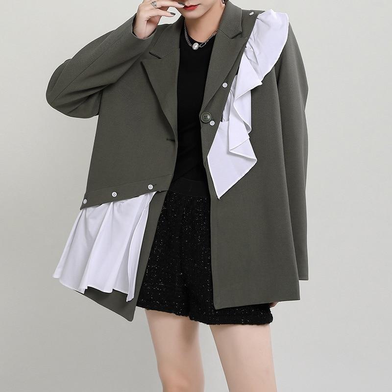 Marigold Shadows coats Tomoni Long Sleeve Irregular Blazer