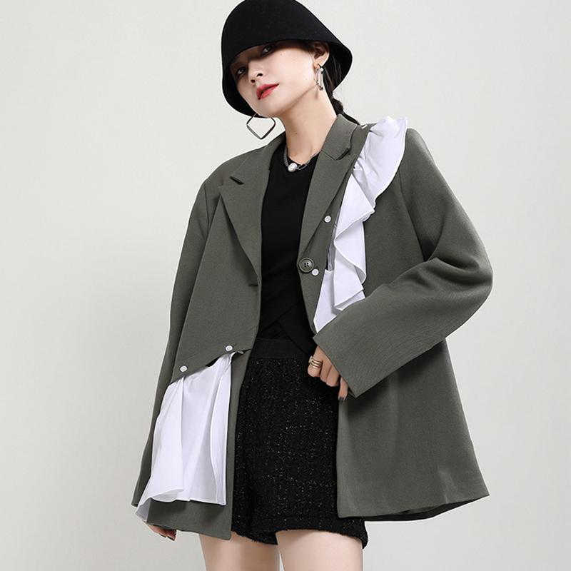 Marigold Shadows coats Tomoni Long Sleeve Irregular Blazer