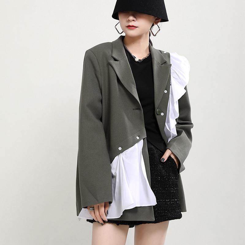 Marigold Shadows coats Tomoni Long Sleeve Irregular Blazer