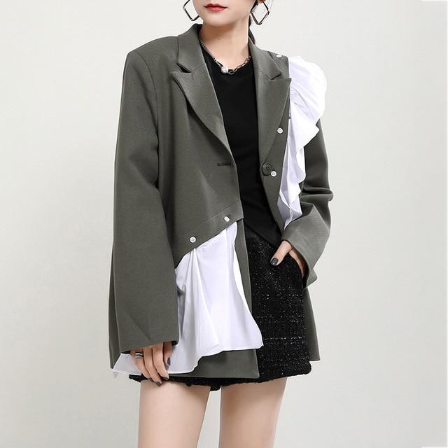 Marigold Shadows coats Tomoni Long Sleeve Irregular Blazer