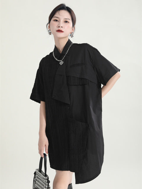 Marigold Shadows Dresses Haruki Contrast Dress - Black