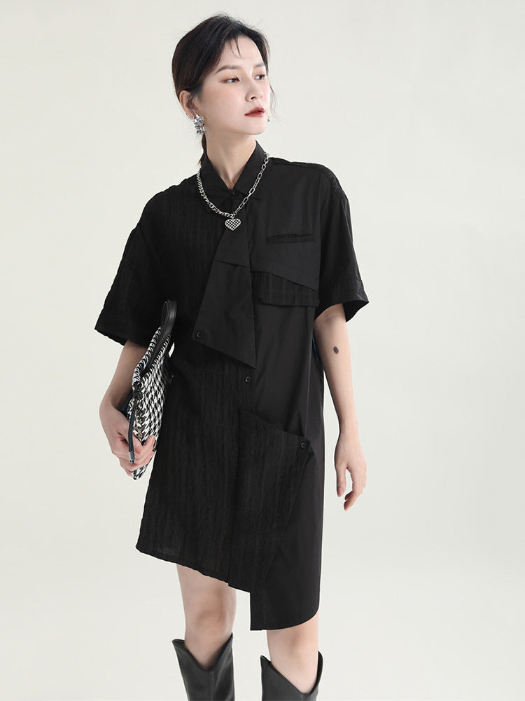 Marigold Shadows Dresses Haruki Contrast Dress - Black