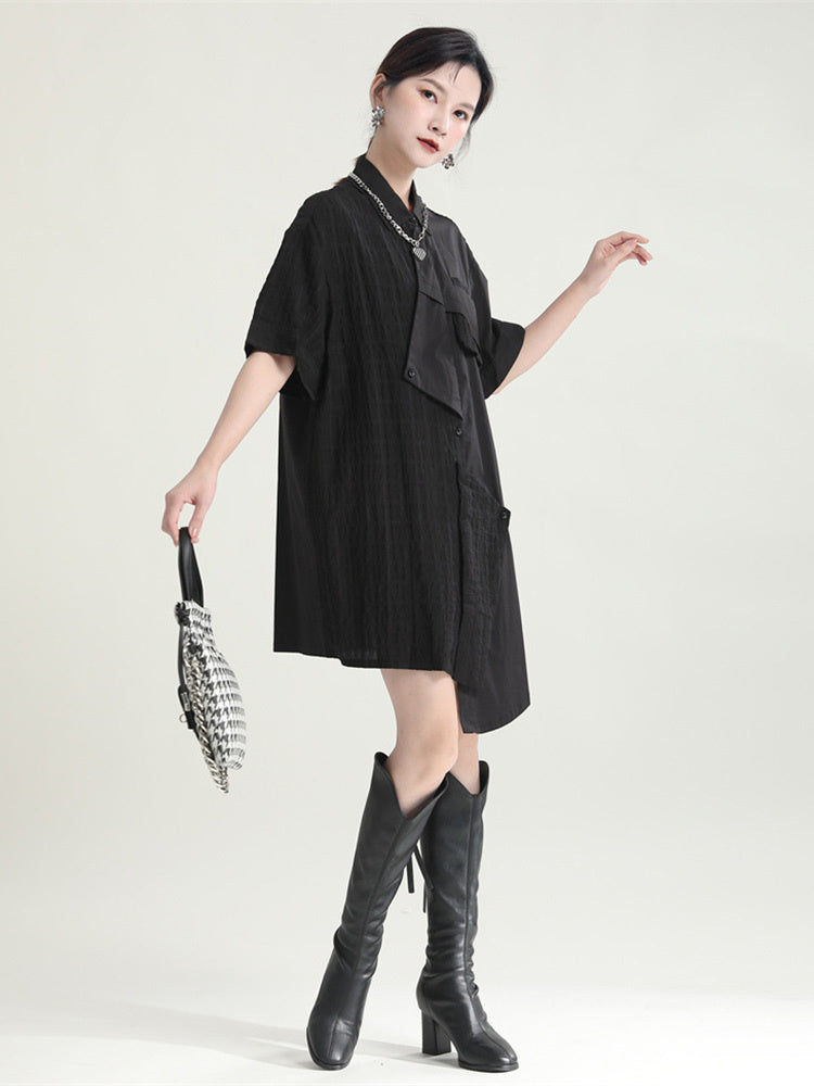 Marigold Shadows Dresses Haruki Contrast Dress - Black