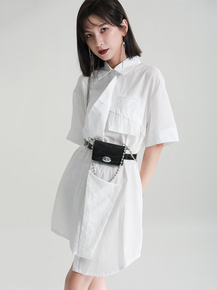 Marigold Shadows Dresses Haruki Contrast Dress - White