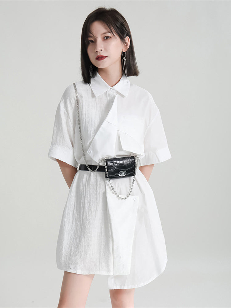 Marigold Shadows Dresses Haruki Contrast Dress - White