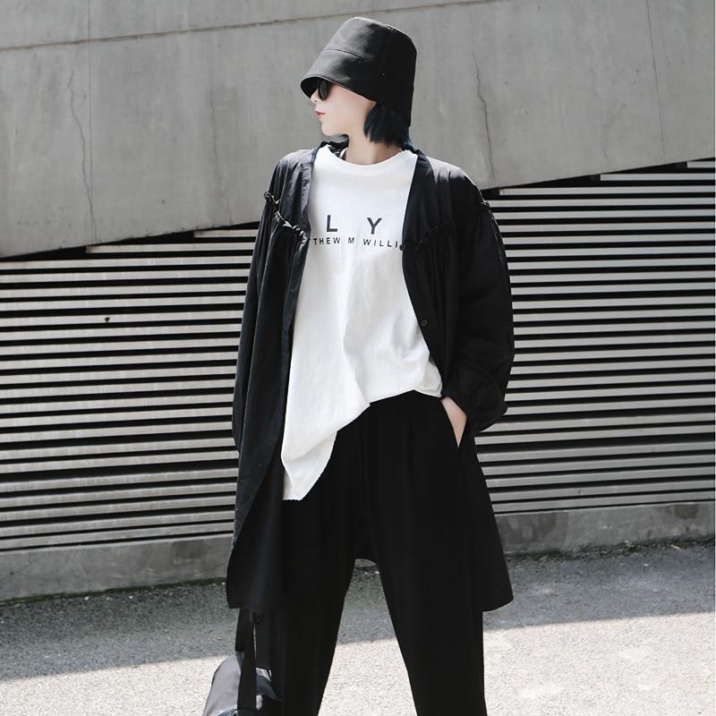 Marigold Shadows dresses Keiko Pleated V-Neck Shirt Dress - Black