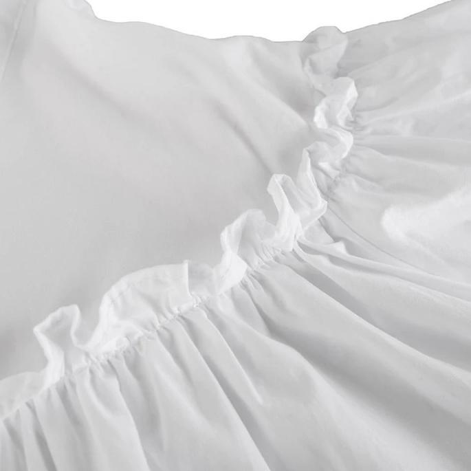Marigold Shadows dresses Keiko Pleated V-Neck Shirt Dress - White