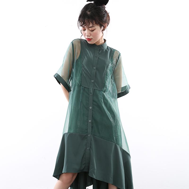 Marigold Shadows dresses Koharu Irregular Shirt Dress