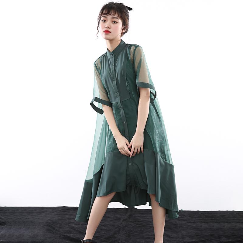 Marigold Shadows dresses Koharu Irregular Shirt Dress