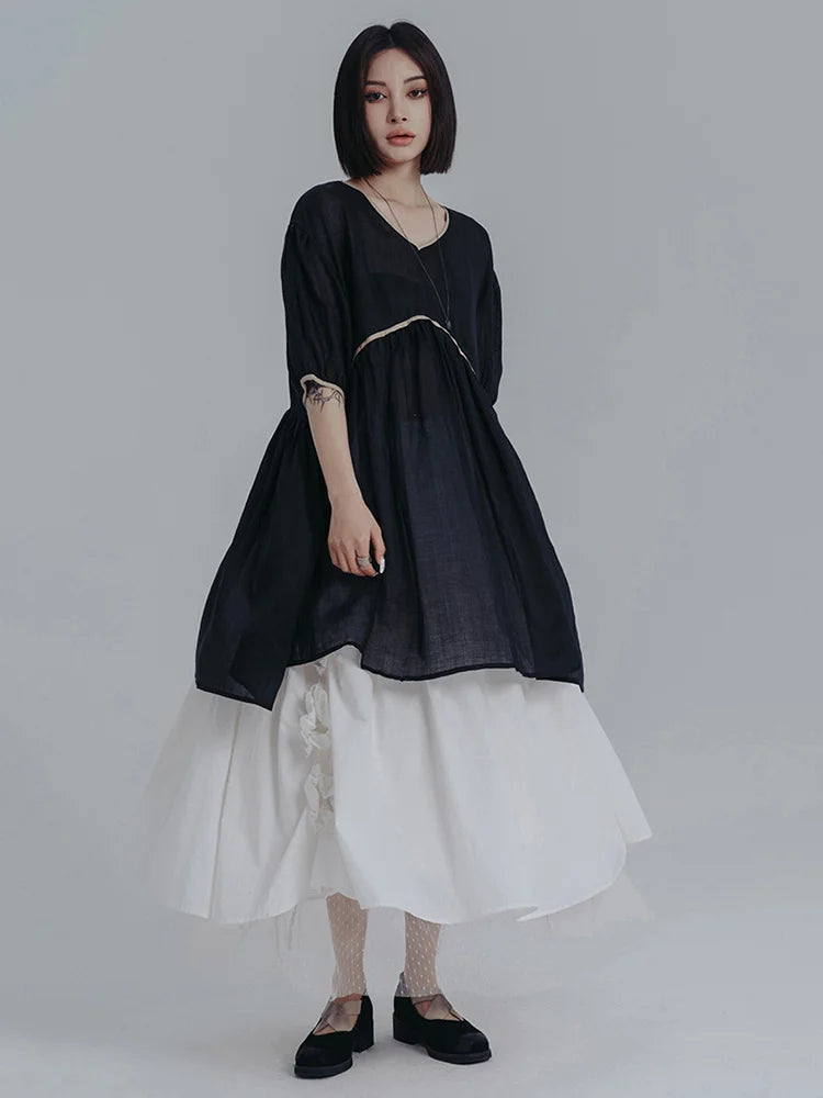 Marigold Shadows Dresses Misato Puff Sleeve Dress