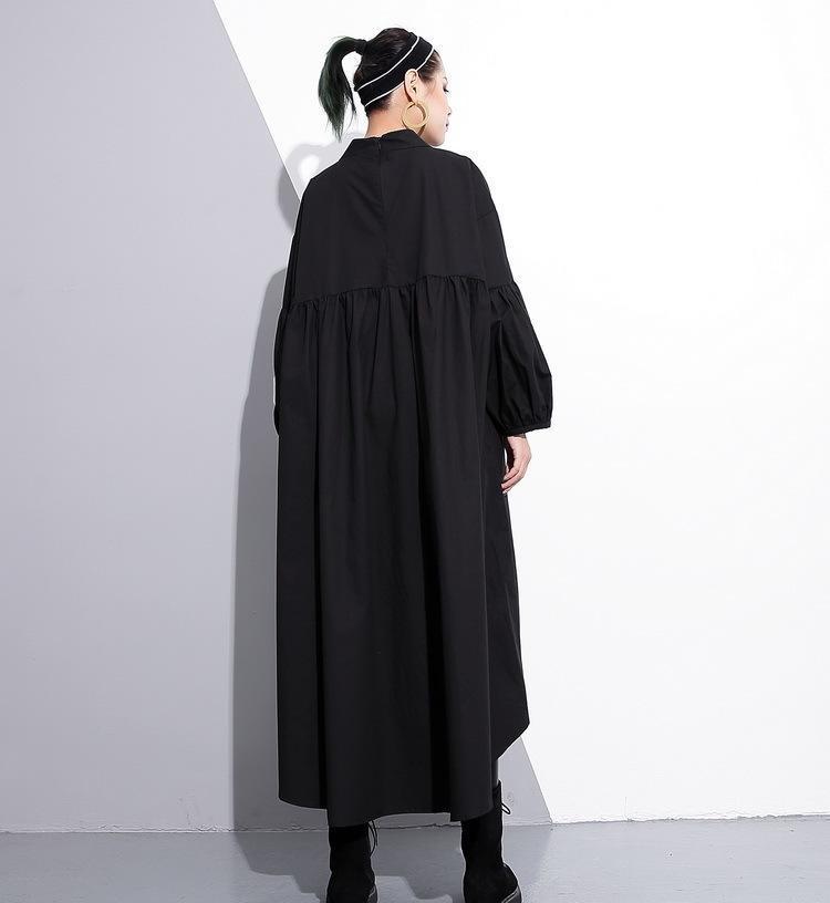 Marigold Shadows dresses Mitsukazu Grommet Long Sleeve Dress
