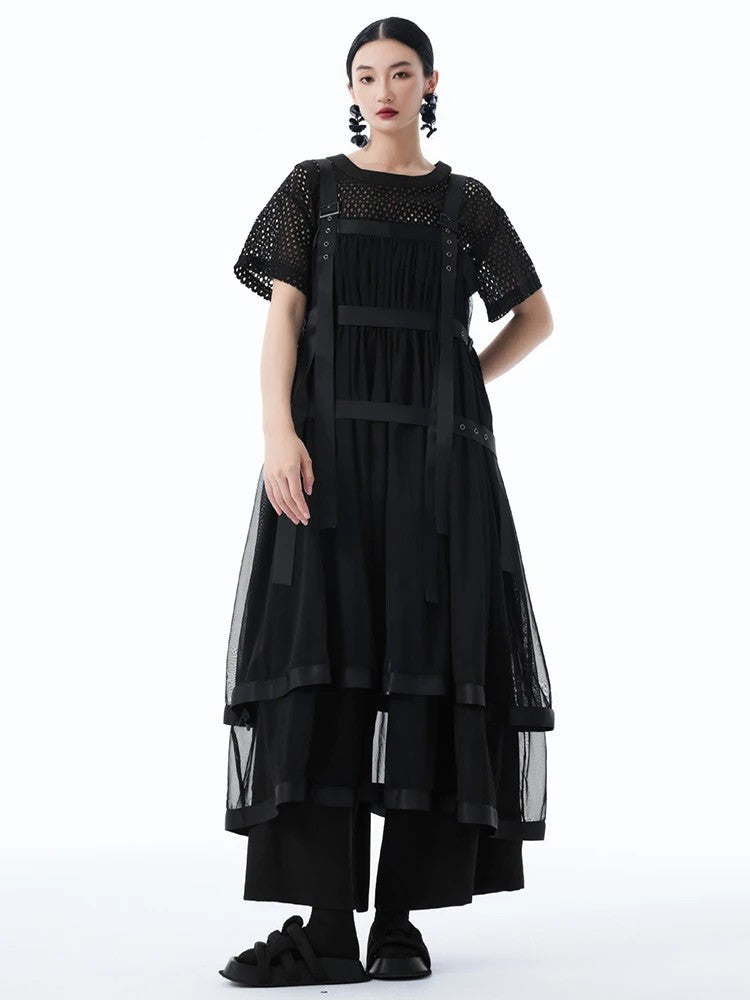 Marigold Shadows Dresses *** Sarigossion Sheer Layered Dress