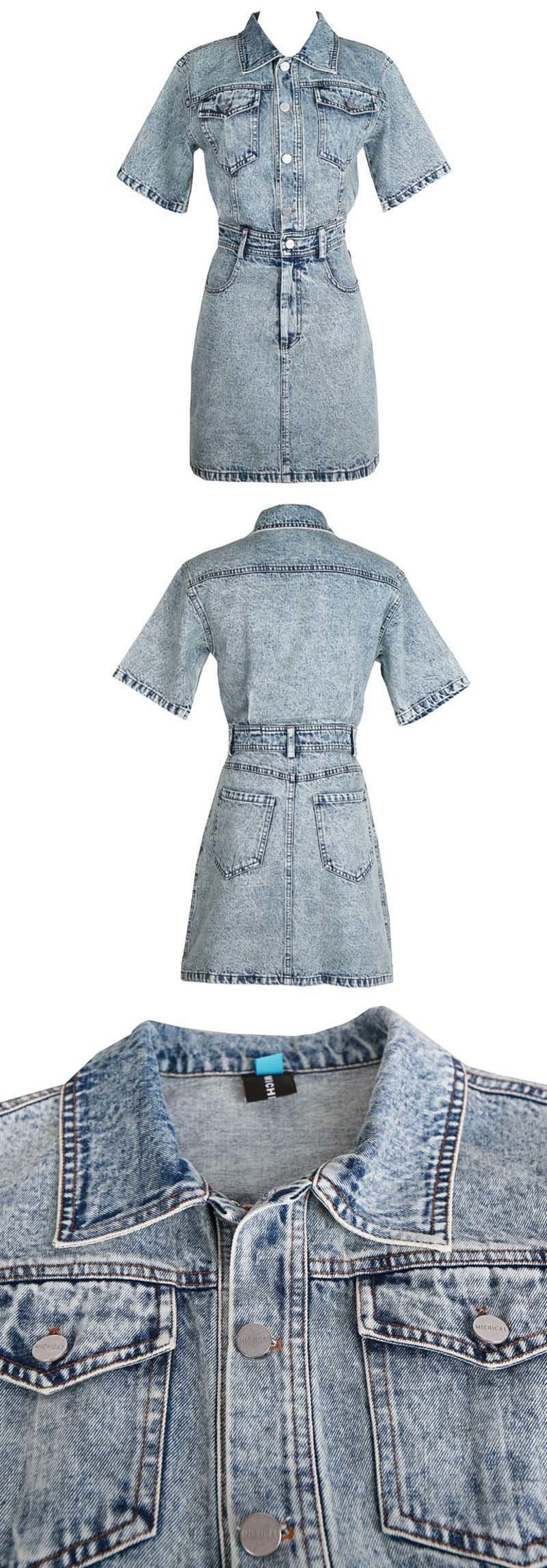 Marigold Shadows dresses Seina Pocket Denim Dress