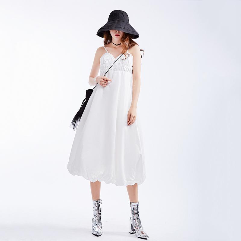 Marigold Shadows dresses Takaya Pleated Sleeveless Irregular Dress