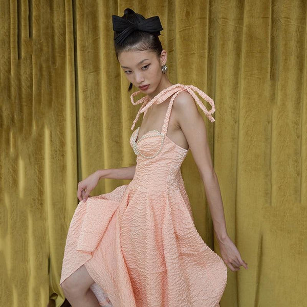 Marigold Shadows dresses Tsukiya Pleated Sleeveless Irregular Dress