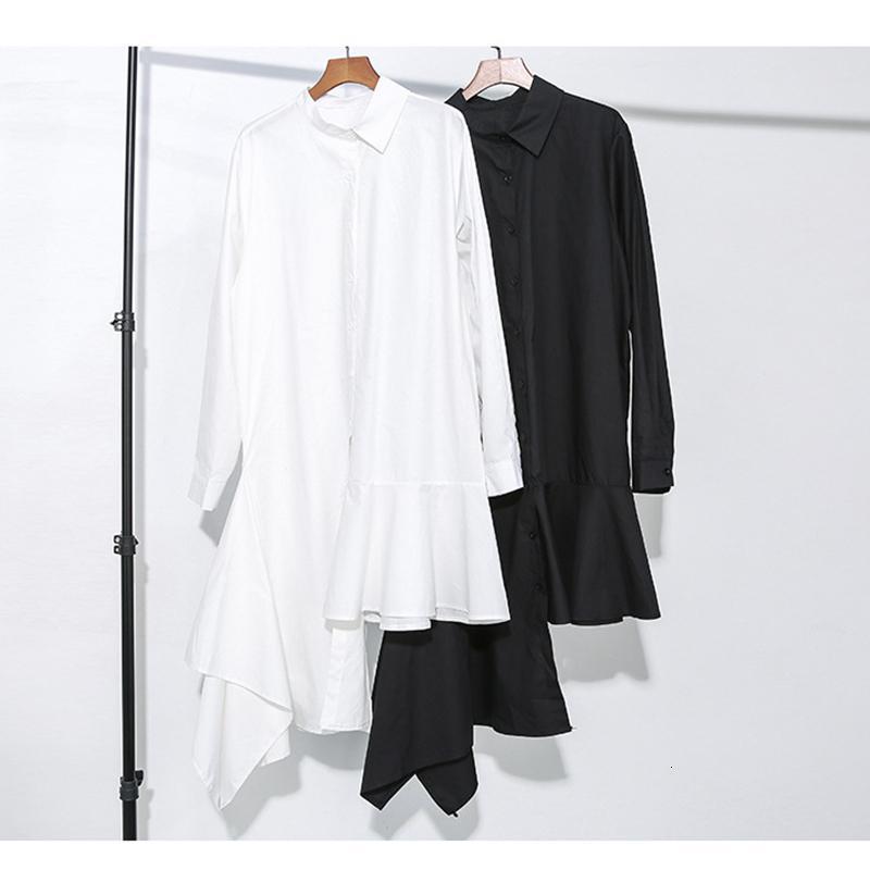 Marigold Shadows dresses Yuri Asymmetrical Pleated Shirt Dress - White