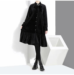 Marigold Shadows dresses Zion Velvet Pretty Dress - Black