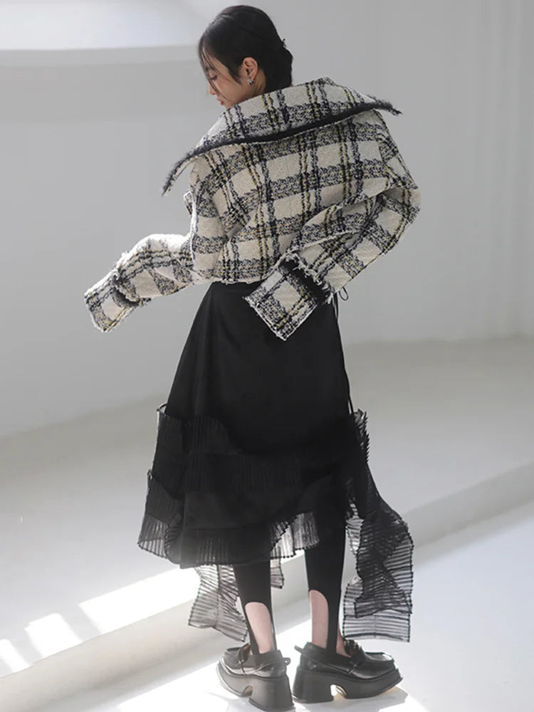 Marigold Shadows Jackets Dionne Plaid Cropped Jacket