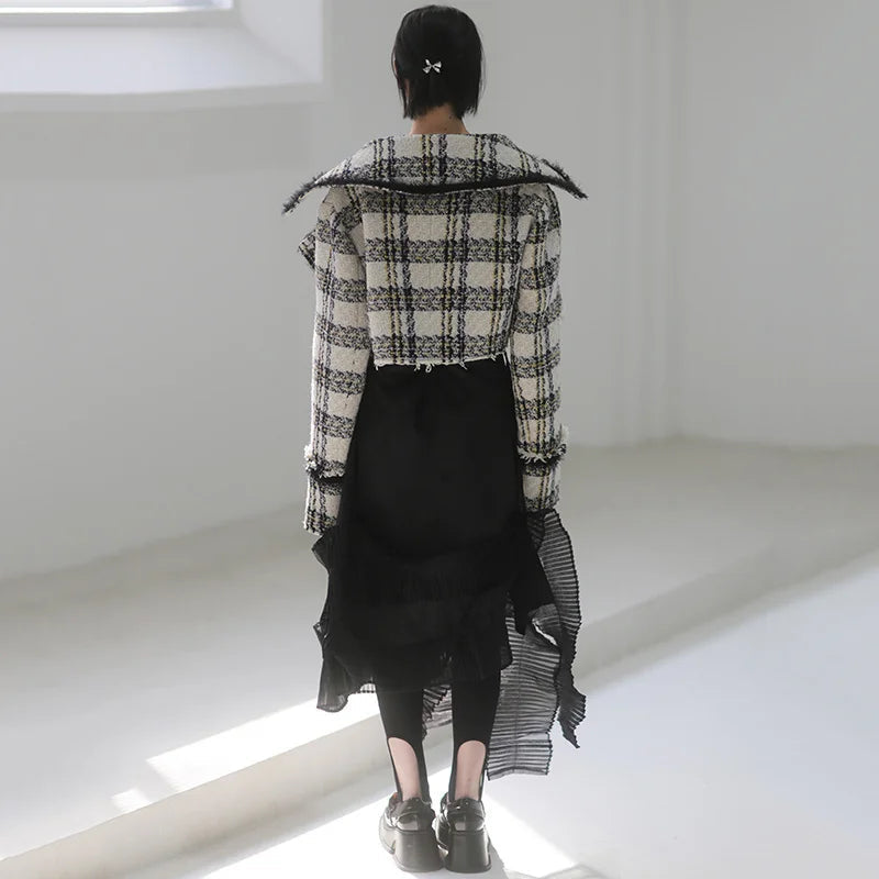 Marigold Shadows Jackets Dionne Plaid Cropped Jacket