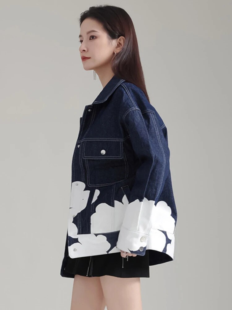 Marigold Shadows Jackets Hunna Irregular Denim Knit Jacket - Black