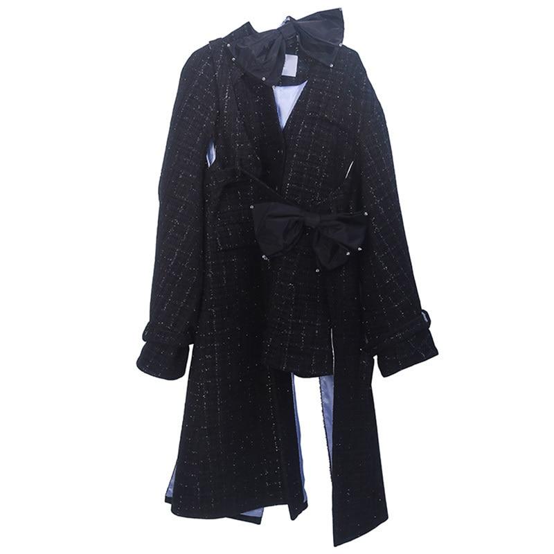 Marigold Shadows jackets Kaisha Bow Long Sleeve Irregular Jacket