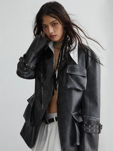 Marigold Shadows Jackets Mauarci Vegan Leather Jacket