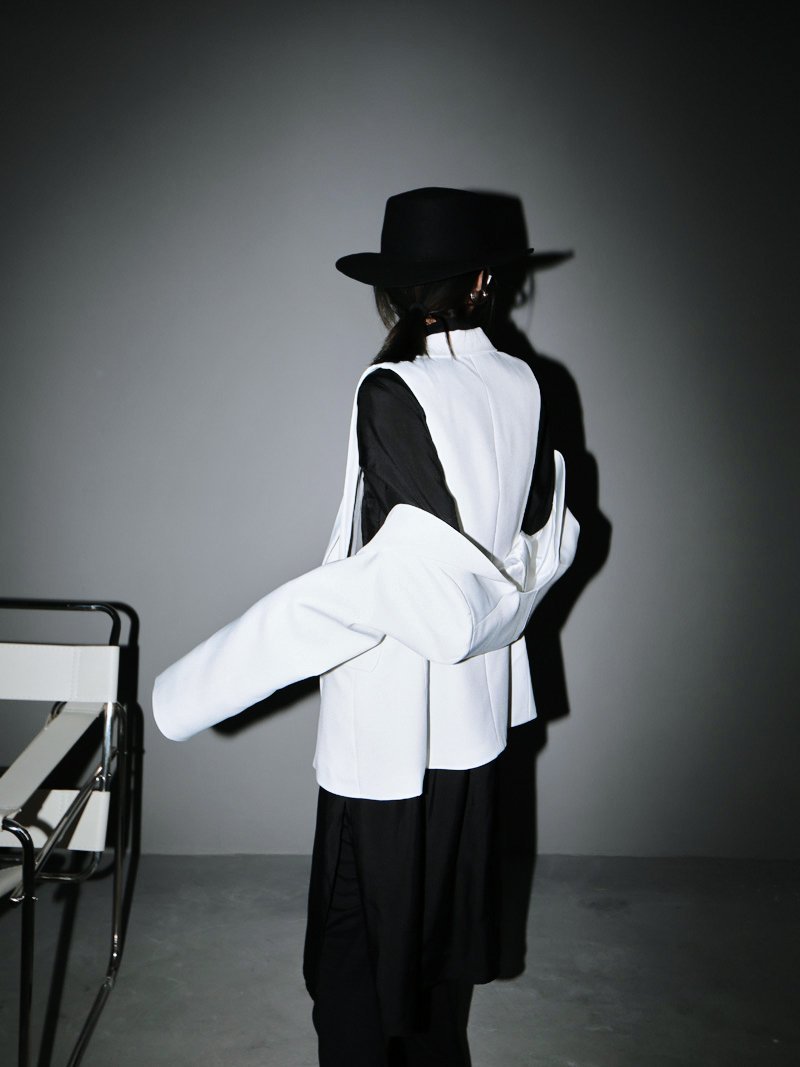 Marigold Shadows jackets Murasaki Hollow Out Blazer - White