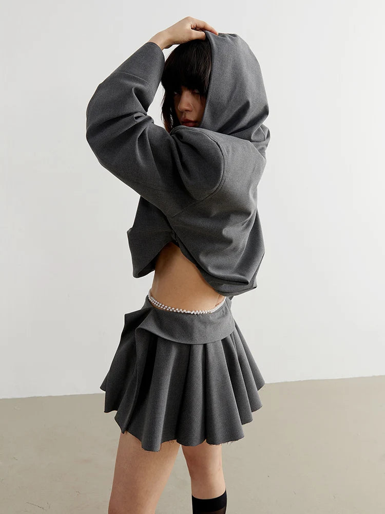 Marigold Shadows Jackets Sayua Cropped Hooded Jacket