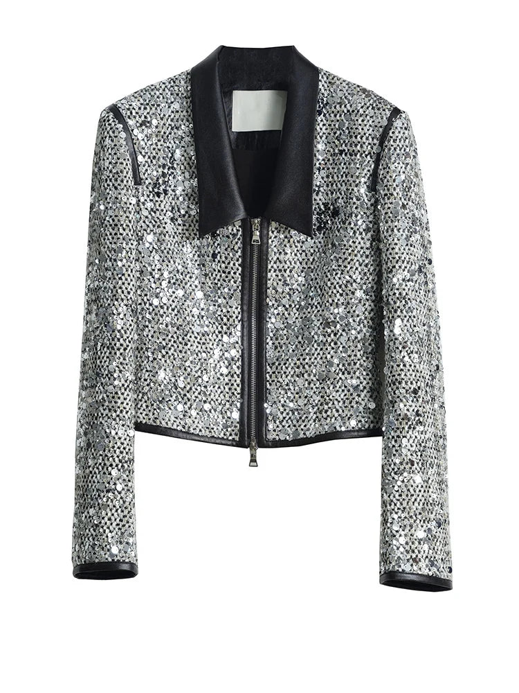 Marigold Shadows Jackets Sheeplur Zippered Sequin Jacket