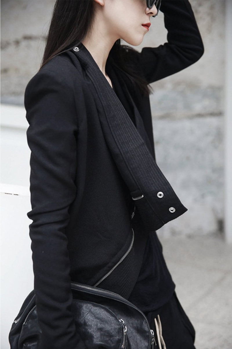 Marigold Shadows Jackets Sumire Long Sleeve Zipper Split Jacket