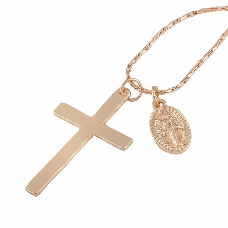 Marigold Shadows jewelry Eutychus Saint Cross Necklace - Gold