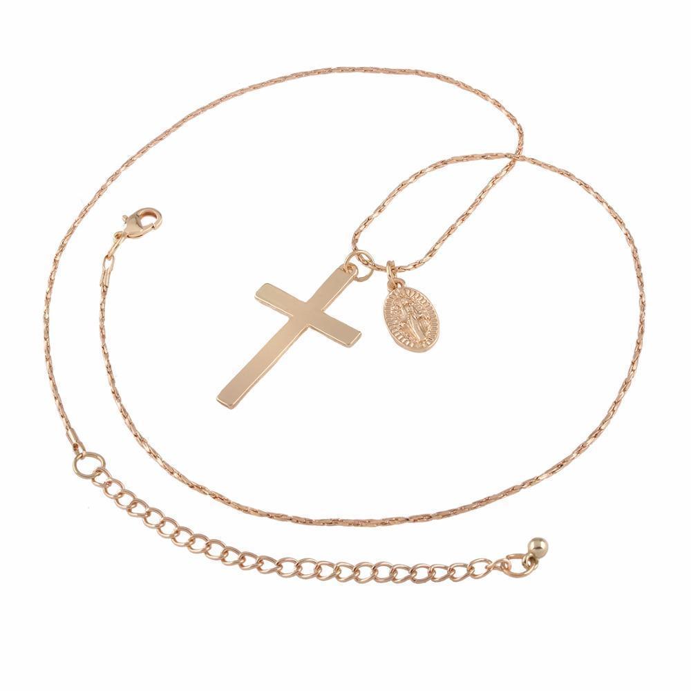 Marigold Shadows jewelry Eutychus Saint Cross Necklace - Gold