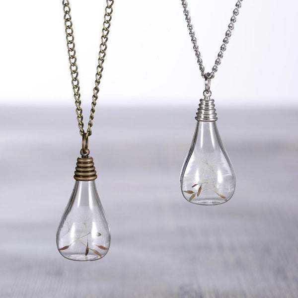 Marigold Shadows jewelry Zeigler Glass Dandelion Pendant Necklace