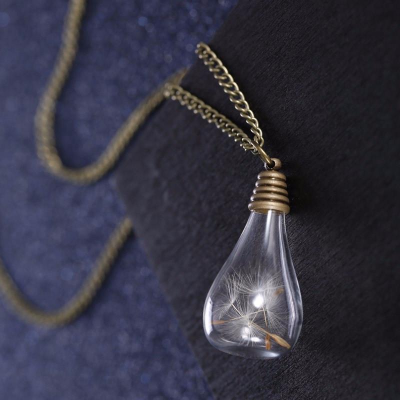 Marigold Shadows jewelry Zeigler Glass Dandelion Pendant Necklace