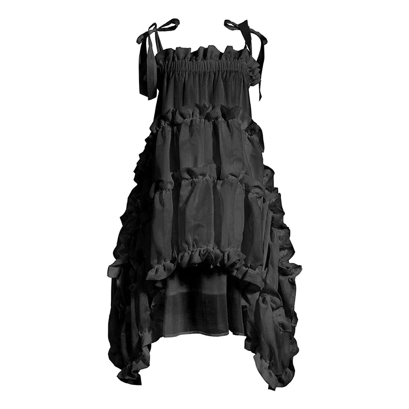 Marigold Shadows Kaisho Irregular Ruffle Dress