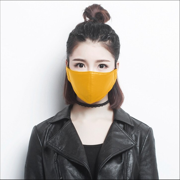Marigold Shadows Masks Yuzuki Vegan Leather Face Mask - Yellow