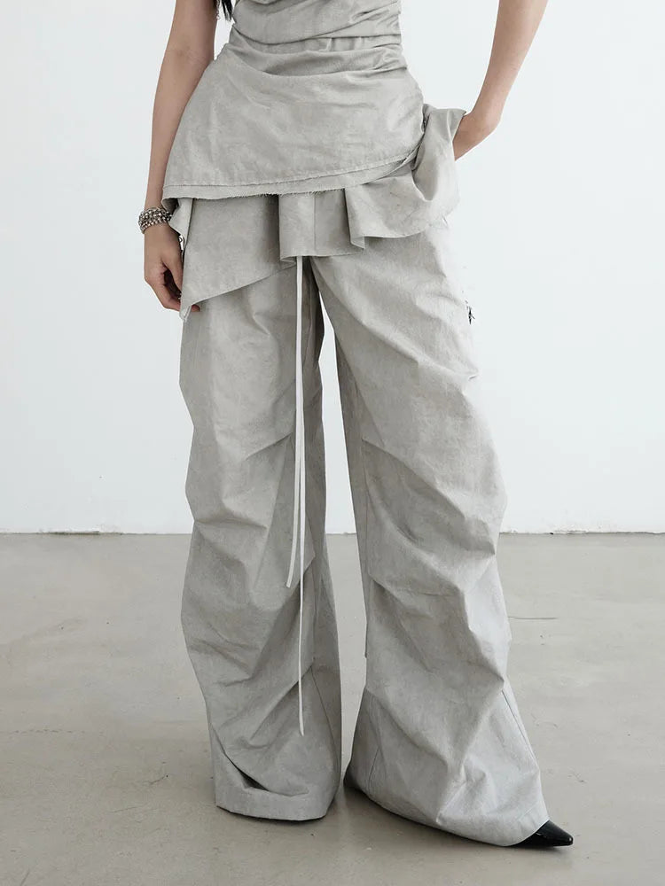 Marigold Shadows Pants Hantuki Drawstring Layered Pants