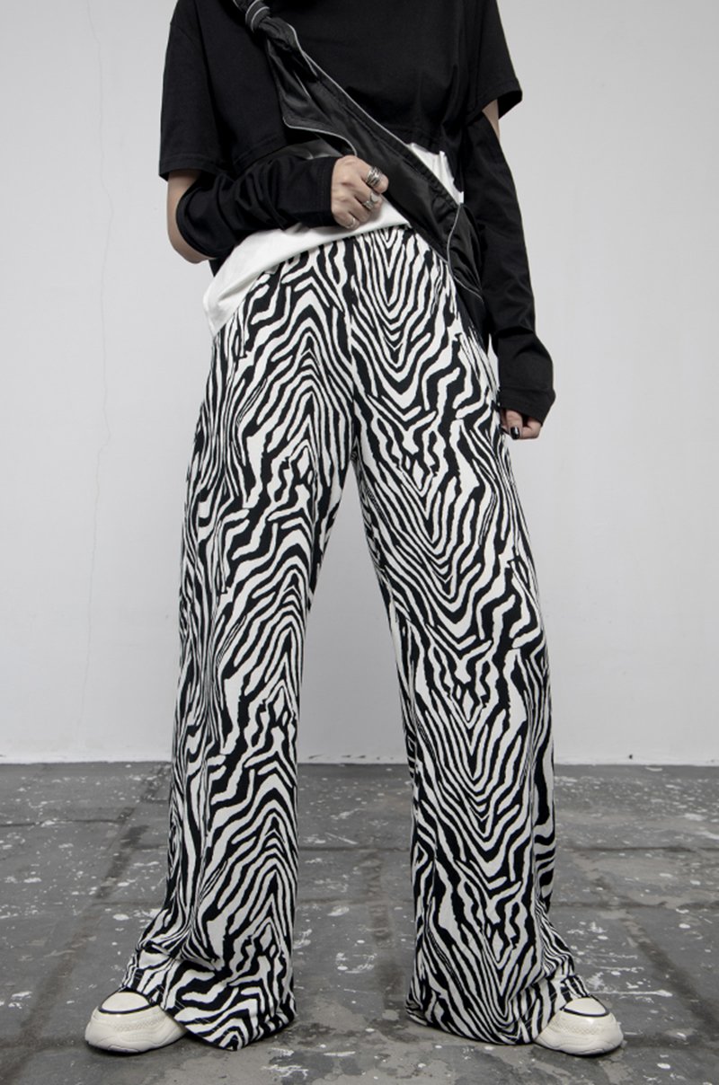 Marigold Shadows pants Jomei Zebra Print Wide Leg Pants
