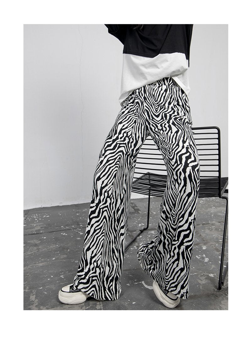 Marigold Shadows pants Jomei Zebra Print Wide Leg Pants