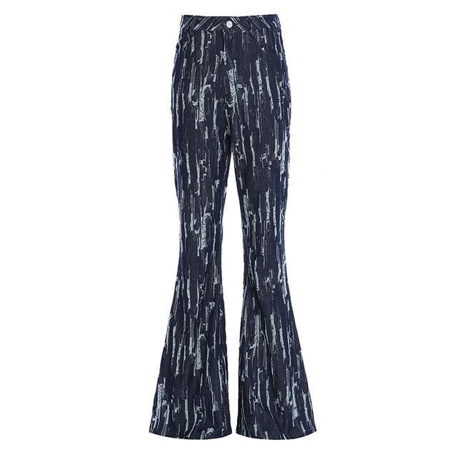 Marigold Shadows pants Takarra High Waist Denim Pants - Deep Blue