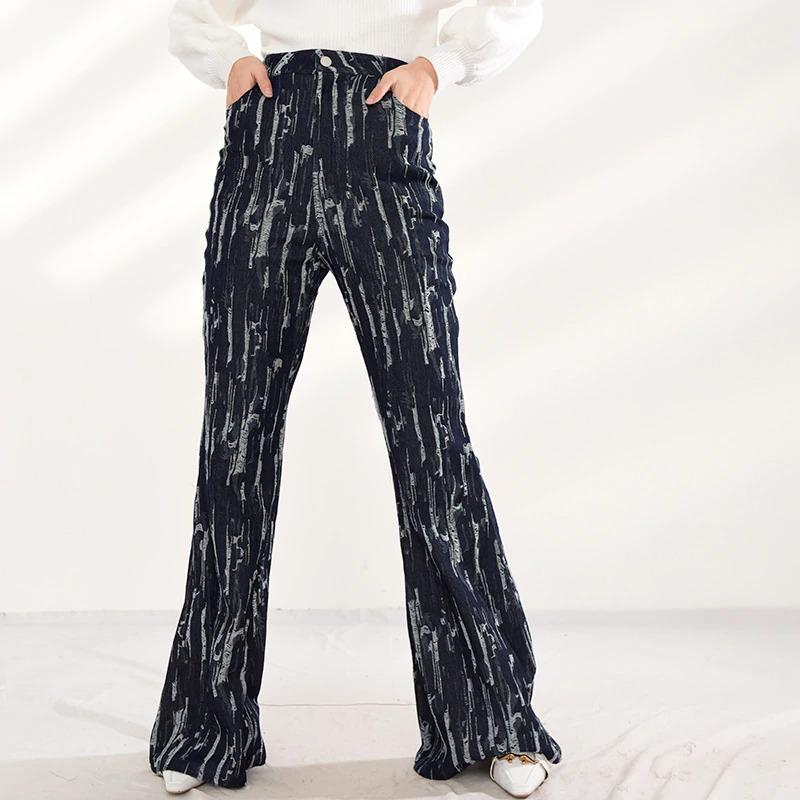 Marigold Shadows pants Takarra High Waist Denim Pants - Deep Blue