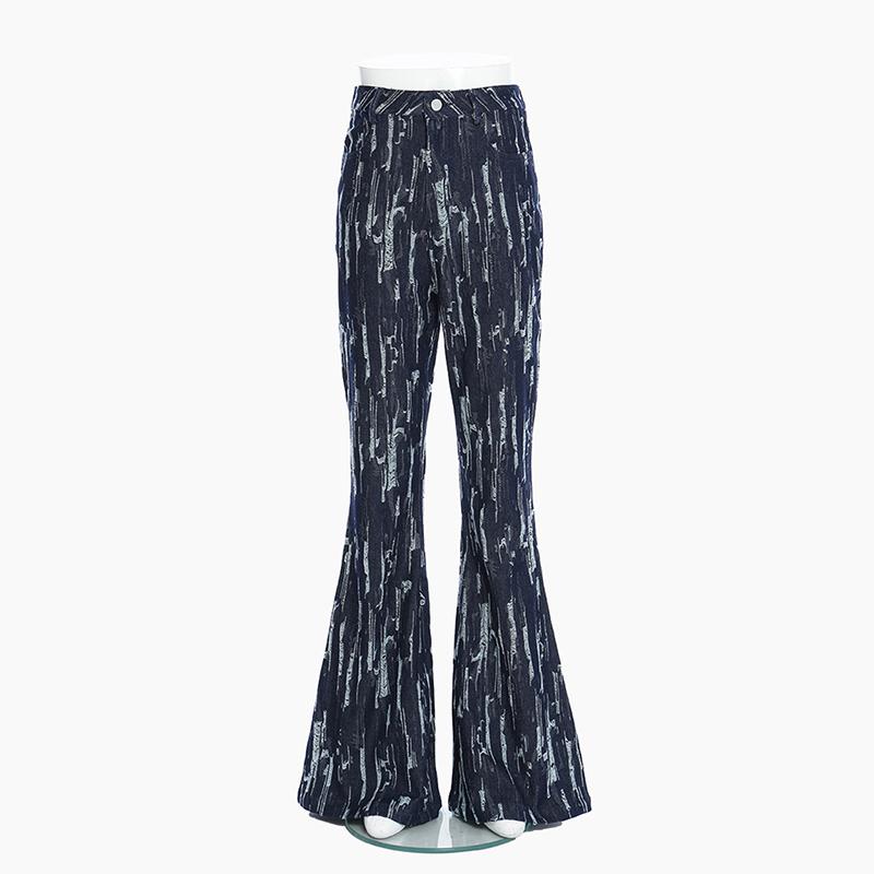 Marigold Shadows pants Takarra High Waist Denim Pants - Deep Blue