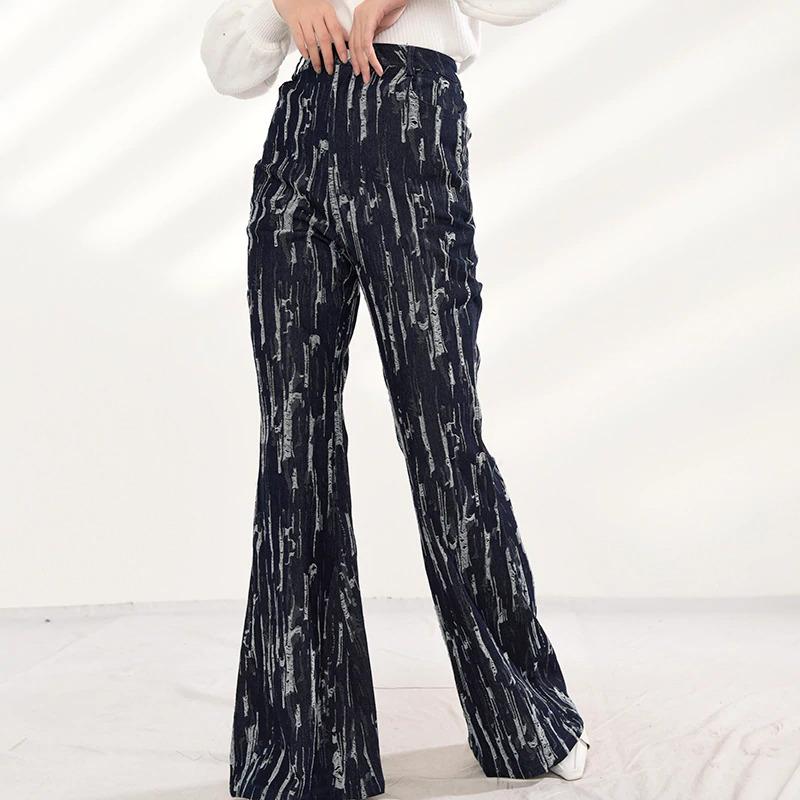 Marigold Shadows pants Takarra High Waist Denim Pants - Deep Blue